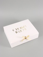 Коробка подарочная «С Новым годом», тиснение, белая, 31×24.5×8 см 9873744
