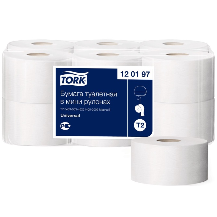УЦЕНКА Туалетная бумага Tork T2 Universal, 1 слой, 200 м - Фото 1