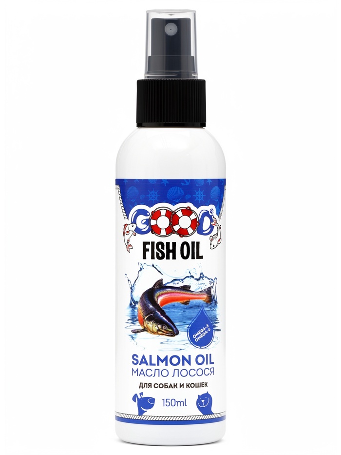 Масло лосося для собак и кошек GOOD FISH OIL,150 мл - Фото 1