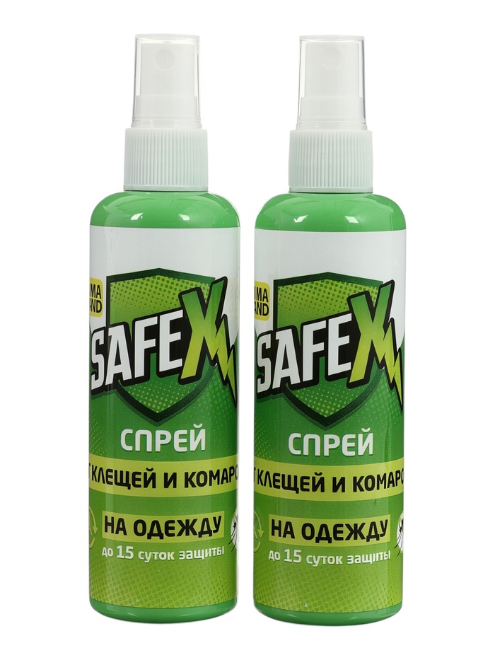 Спрей от клещей и комаров SAFEX, 100 мл. 2 шт. - Фото 1