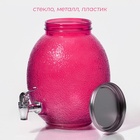 УЦЕНКА Диспенсер для напитков «Фреш», 4 л, 24×19×24 см, стекло, розовый - Фото 3