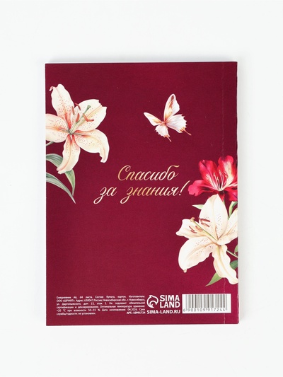 Ежедневник А6, 64 л. «С днем учителя»