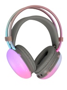 УЦЕНКА Наушники полноразмерные Mybit W-33, RGB подсветка, BT5.3, 800 мАч, Type-C, розовые - Фото 3