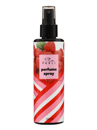 Увлажняющий парфюмированный спрей для тела серии Parli Cosmetics, МАЛИНА, 200 мл