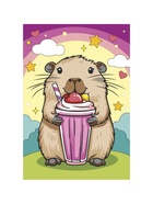 Картина по номерам на холсте «Капибара с коктейлем», 20×30 см - Фото 2
