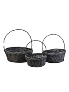 УЦЕНКА Набор корзин 3 шт ИВА 36x36x14 30x30x12 25x25x11 см ПЛЕТ ручка h=23/20/17 см - Фото 2