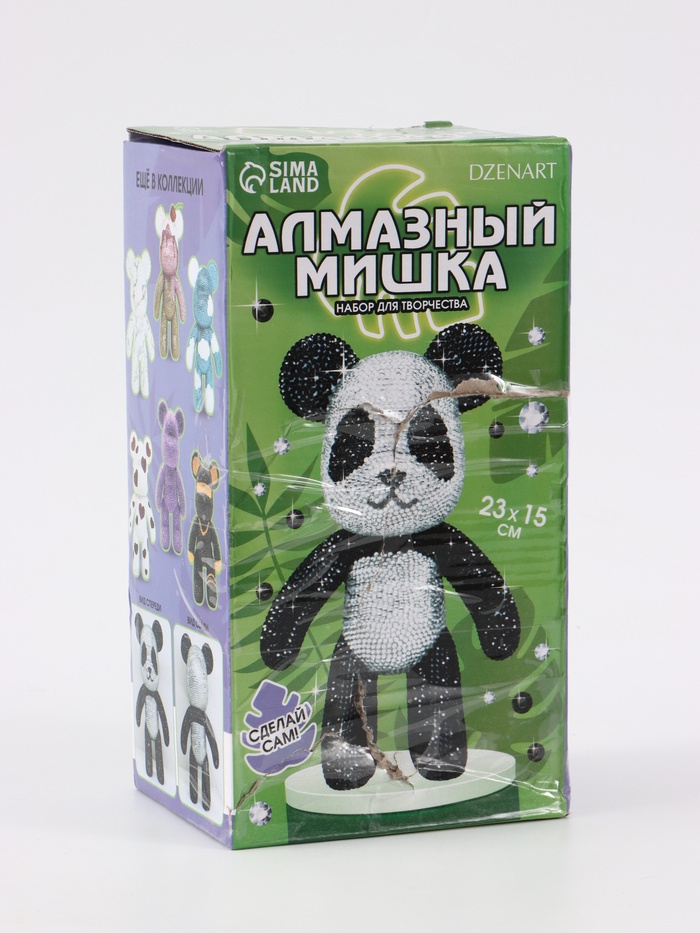 УЦЕНКА Алмазная мозаика на фигурке "Алмазный мишка" Панда - Фото 1