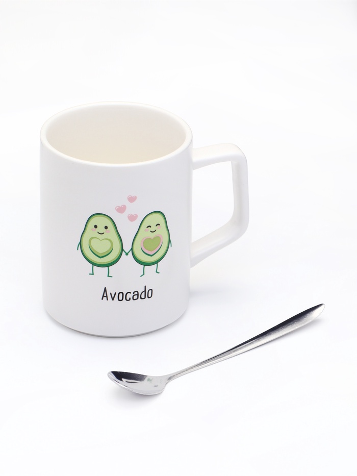 УЦЕНКА Кружка «Avocado» 360 мл. крышка, бамбук, ложка из нерж стали 11×8×10 см - Фото 1