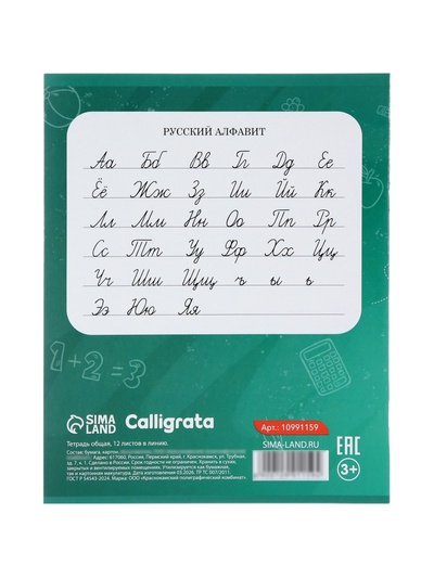 Набор тетрадей из 10 штук 12 листов в линейку Calligrata KIDS, блок офсет, 5 видов