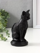 Подсвечник на 1 свечу «Кошка», полистоун, 17×10×8 см, чёрный 11010445