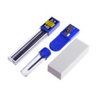 Готовальня, 6 предметов: циркуль, точилка, грифель, ластик, карандаш механический 0.5 мм, грифель НВ 0.5 мм, в пластиковом пенале - Фото 14