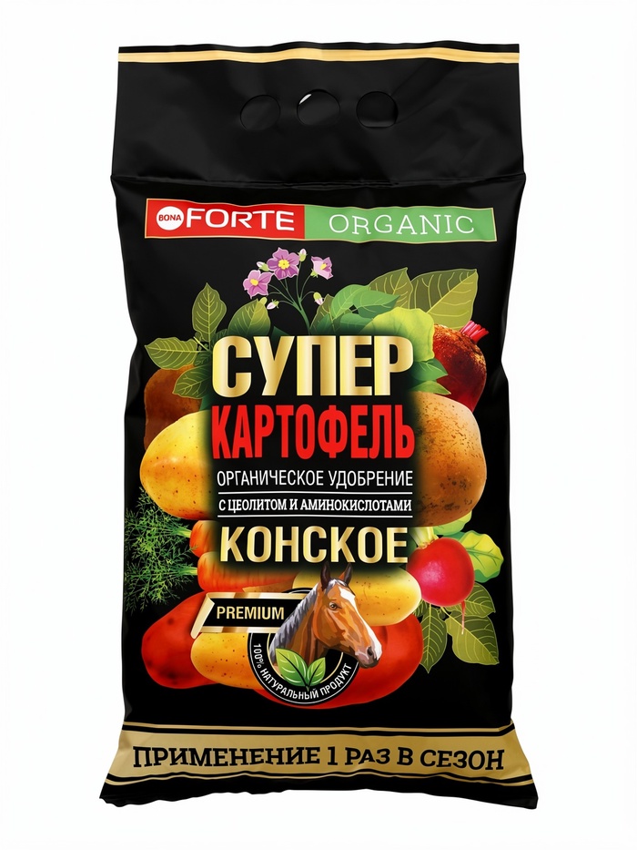 Удобрение органическое с цеолитом «Супер Картофель» Bona Forte, 2 кг