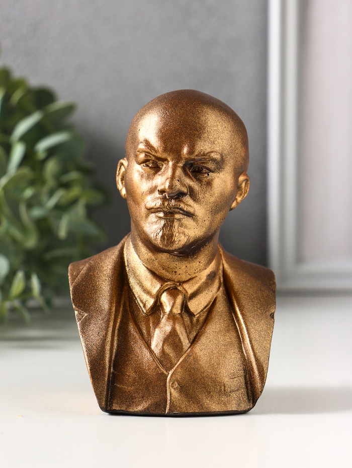 Бюст «Ленин В.И.», фигурка гипс, 12 см, под бронзу винтаж