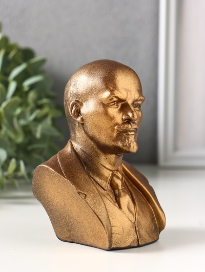 Бюст «Ленин В.И.», фигурка гипс, 12 см, под бронзу винтаж