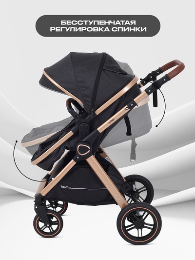 Коляска детская RANT basic "ROLLER GOLD" (2в1) RA161 черный