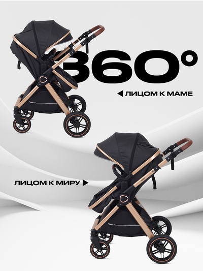 Коляска детская RANT basic "ROLLER GOLD" (2в1) RA161 черный