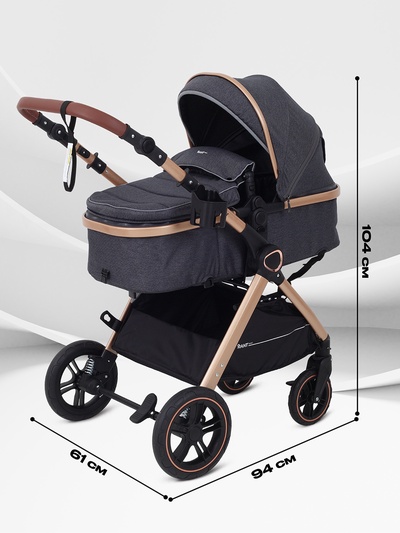 Коляска детская RANT basic "ROLLER GOLD" (2в1) RA161 серый