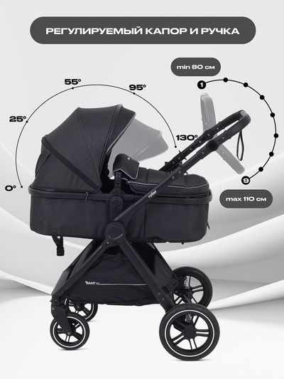 Коляска детская RANT basic "ROLLER" (2в1) RA161 черный