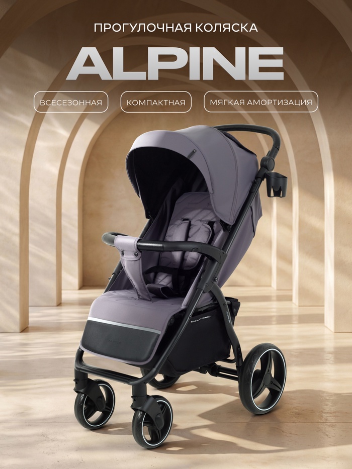 Коляска детская RANT basic ALPINE RA450 тем. серый