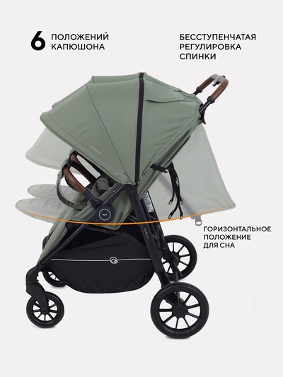 Коляска детская для близнецов RANT "Twinny" RA151 оливковый