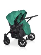 Коляска для близнецов SAXO (RIKO BASIC) 01 бирюзовый-чёрный (1 кор.) - Фото 2