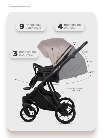 Коляска MONTANA X (2 в 1) (RIKO BASIC) 50 бежевый