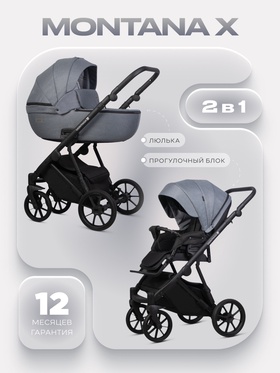 Коляска MONTANA X (2 в 1) (RIKO BASIC) 52 серый
