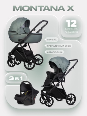 Коляска MONTANA X (3 в 1) (RIKO BASIC) 51 зеленый