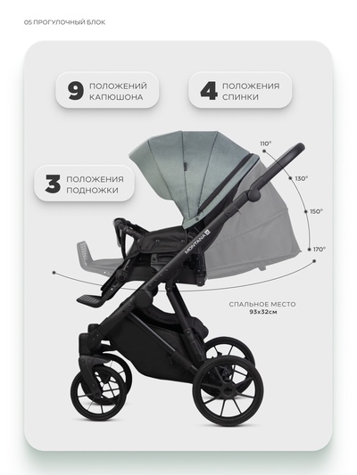 Коляска MONTANA X (3 в 1) (RIKO BASIC) 51 зеленый