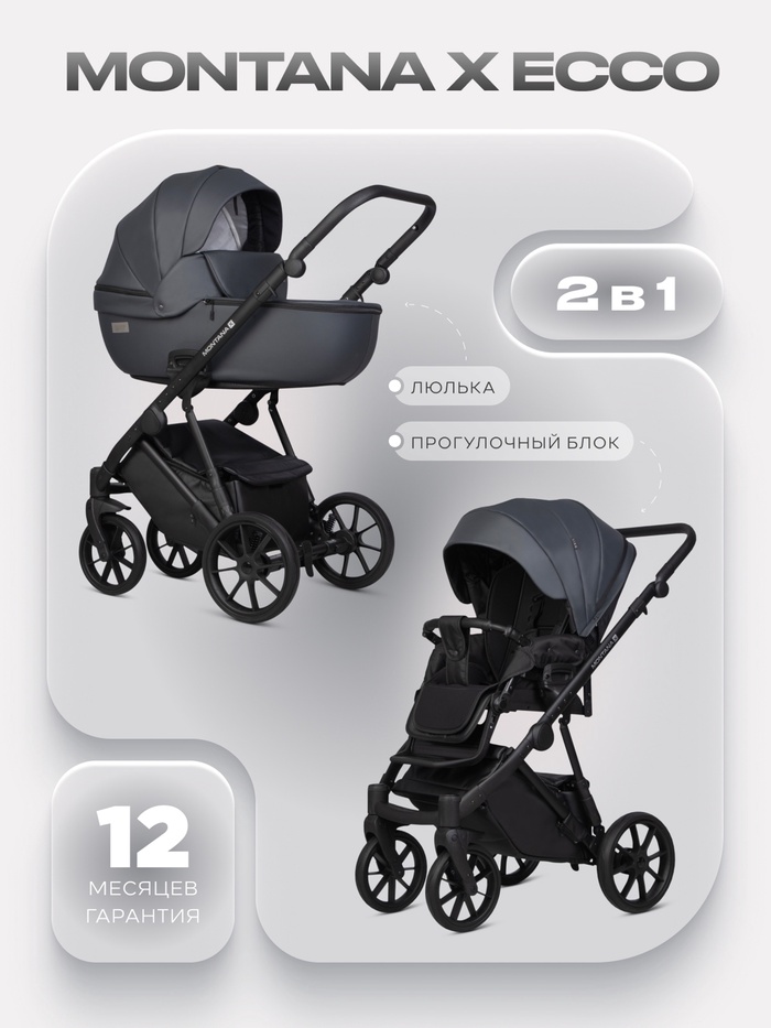 Коляска MONTANA X ECCO (2 в 1) (RIKO BASIC) 24 графит