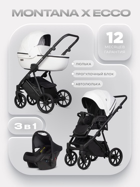 Коляска MONTANA X ECCO (3 в 1) (RIKO BASIC) 11 белый