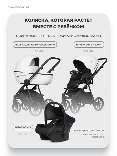 Коляска MONTANA X ECCO (3 в 1) (RIKO BASIC) 11 белый