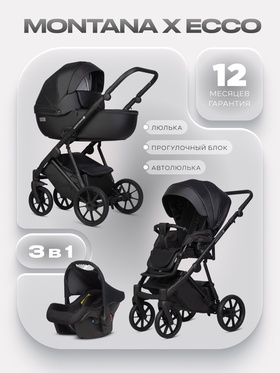 Коляска MONTANA X ECCO (3 в 1) (RIKO BASIC) 12 черный