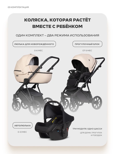 Коляска MONTANA X ECCO (3 в 1) (RIKO BASIC) 15 бежевый