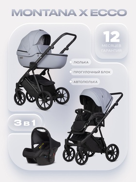 Коляска MONTANA X ECCO (3 в 1) (RIKO BASIC) 23 серый