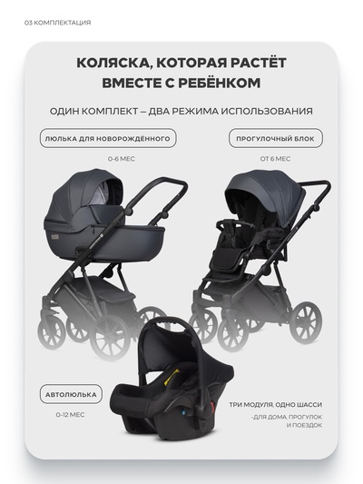 Коляска MONTANA X ECCO (3 в 1) (RIKO BASIC) 24 графит