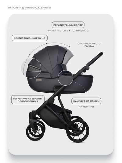 Коляска MONTANA X ECCO (3 в 1) (RIKO BASIC) 24 графит