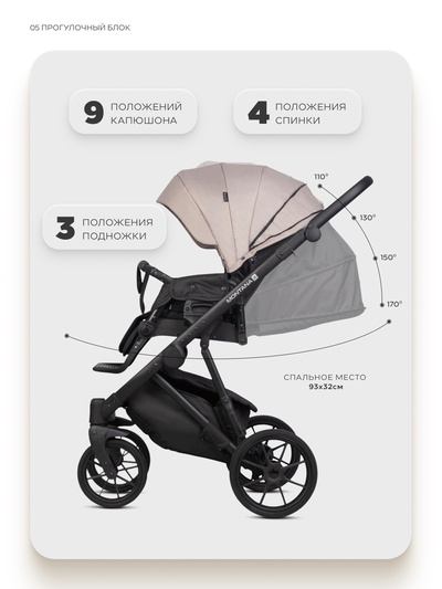 Коляска MONTANA X PLUS (2 в 1) (RIKO BASIC) 42 бежевый