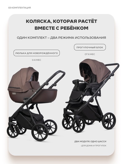 Коляска MONTANA X PLUS (2 в 1) (RIKO BASIC) 44 коричневый