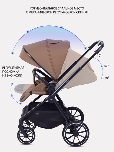 Коляска детская MOWBaby "AMBER" (2в1) MB067 кофе
