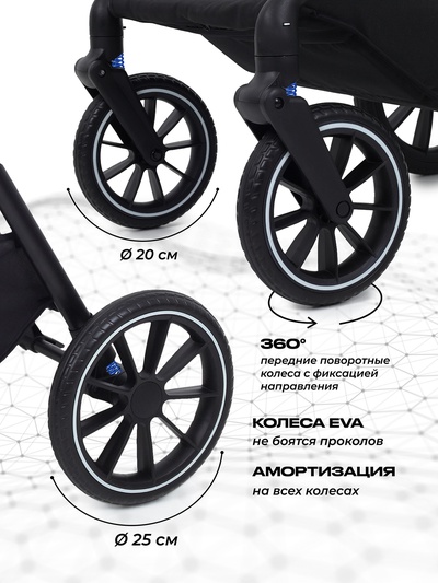 Коляска детская MOWBaby "AMBER" (3в1) MB068 черный