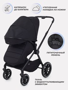 Коляска детская MOWBaby "AMBER" (3в1) MB068 черный - Фото 8