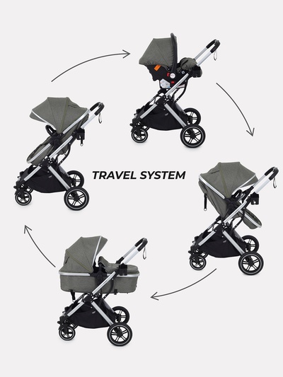 Коляска детская MOWBaby "JASPER" (3в1) MB022 зеленый
