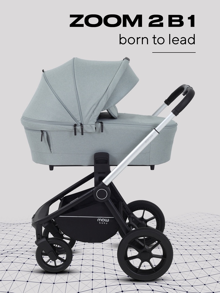 Коляска детская MOWBaby ZOOMPU (2в1) RA086 Silver зеленый