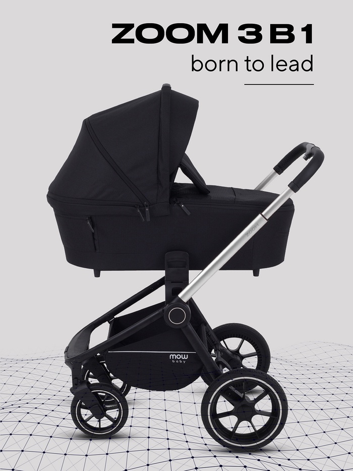 Коляска детская MOWBaby ZOOMPU (3в1) RA087 черный