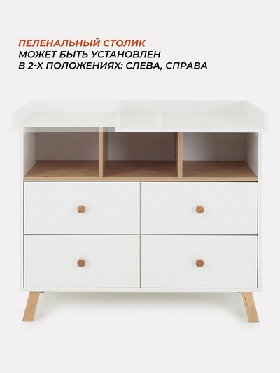 Комод RANT "VESTER" 100 см 4 ящика 3 отсека (арт.116) небесно-белый