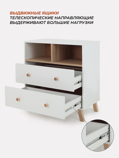 Комод RANT "VESTER" 80 см 2 ящика 2 отсека (арт.115) небесно-белый