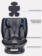 Автокресло MOWBaby UB616 "MOTION" isofix (40-150см) серый - Фото 6