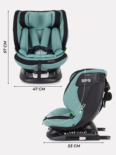 Автокресло MOWBaby UB616 "MOTION" isofix (40-150см) светло-серый
