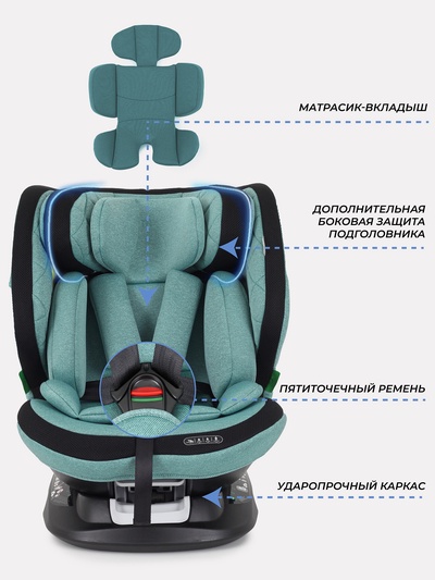 Автокресло MOWBaby UB616 "MOTION" isofix (40-150см) светло-серый